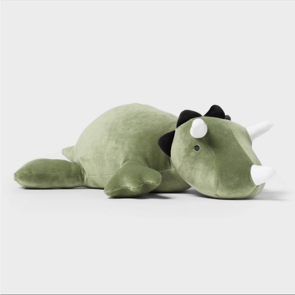 NWT Dinosaur Weighted Plush Kids' Throw Pillow Green - Pillowfort™